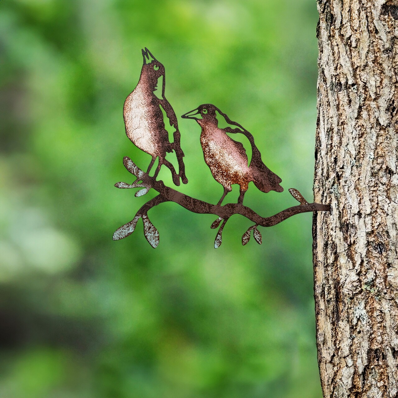 Obiect decorativ de grădină, Bird on the branch 29, 39x45 cm, Multicolor - imagine 7